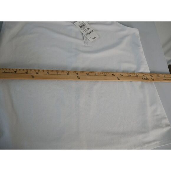 Bar III White V-neck Zippered Top Petite Small - Picture 6 of 8